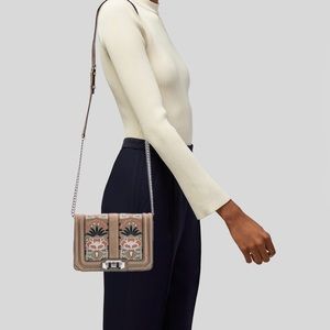 Rebecca Minkhoff Embroidery Small Love Crossbody Bag In Sandstone